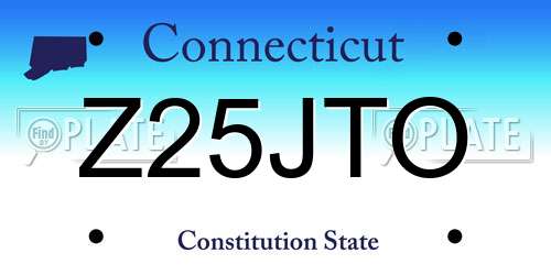 Z25JTO Connecticut License Plate