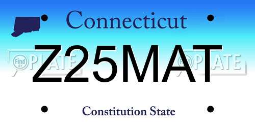 Z25MAT Connecticut License Plate