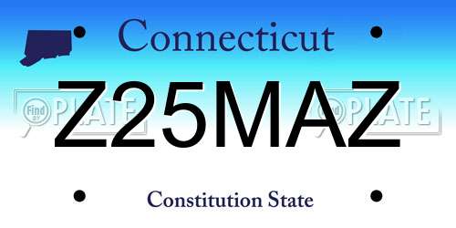 Z25MAZ Connecticut License Plate