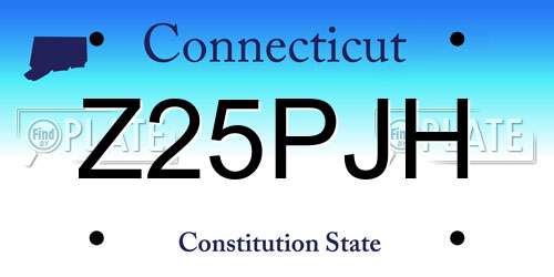 Z25PJH Connecticut License Plate