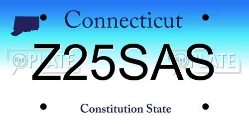 Z25SAS Connecticut License Plate