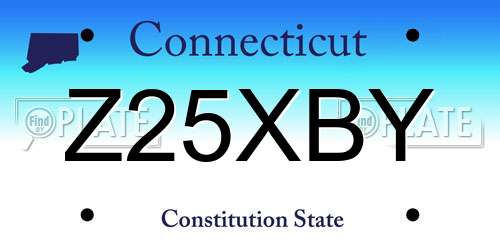 Z25XBY Connecticut License Plate
