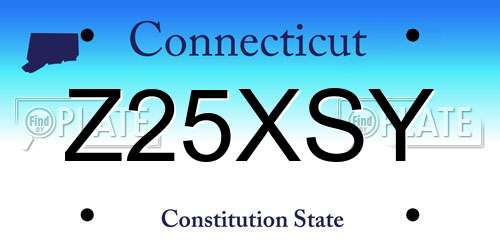 Z25XSY Connecticut License Plate