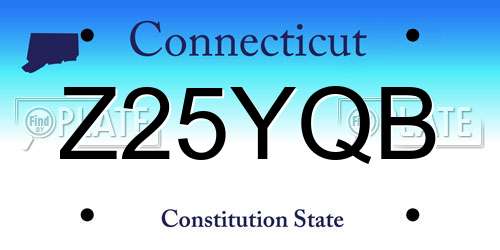 Z25YQB Connecticut License Plate