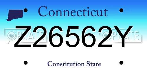 Z26562Y Connecticut License Plate
