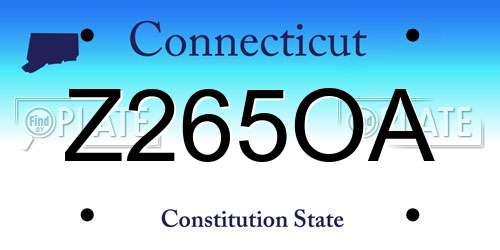 Z265OA Connecticut License Plate