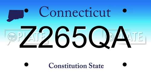 Z265QA Connecticut License Plate