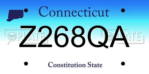 Z268QA Connecticut License Plate