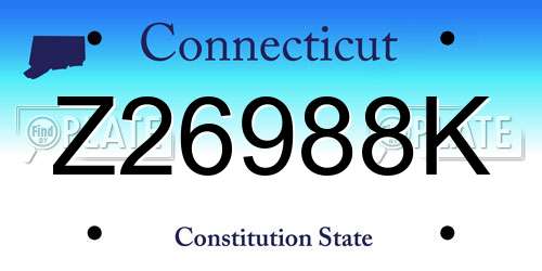 Z26988K Connecticut License Plate