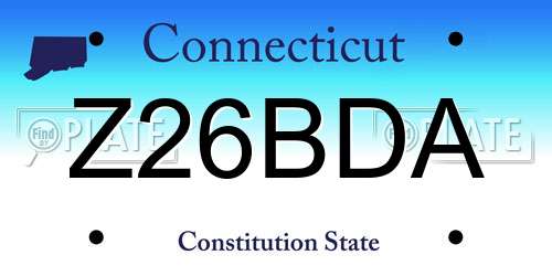 Z26BDA Connecticut License Plate