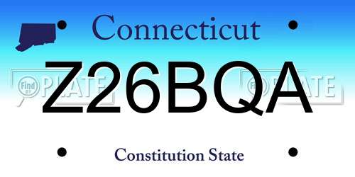 Z26BQA Connecticut License Plate