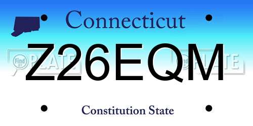 Z26EQM Connecticut License Plate