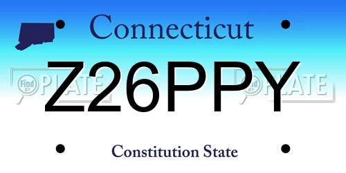 Z26PPY Connecticut License Plate