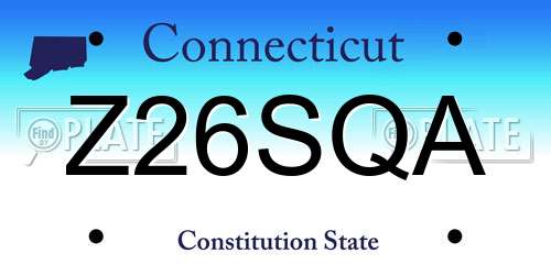 Z26SQA Connecticut License Plate
