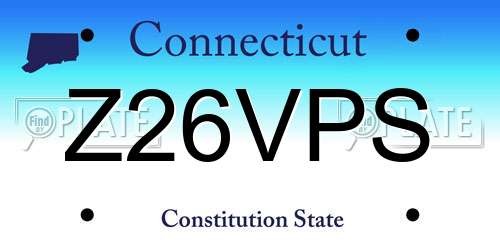 Z26VPS Connecticut License Plate