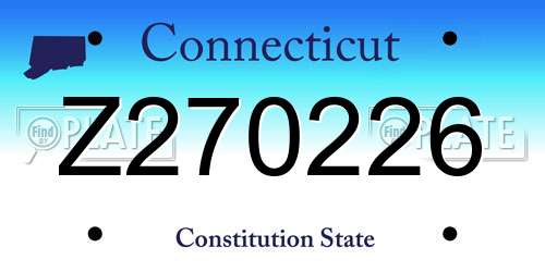 Z270226 Connecticut License Plate
