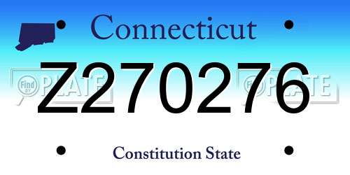 Z270276 Connecticut License Plate