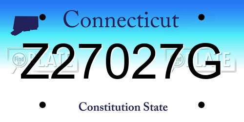 Z27027G Connecticut License Plate