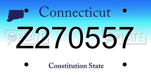 Z270557 Connecticut License Plate