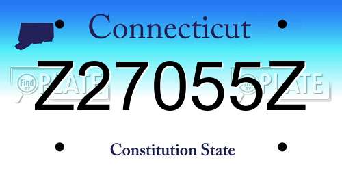 Z27055Z Connecticut License Plate