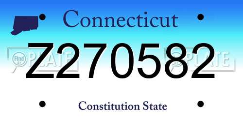 Z270582 Connecticut License Plate