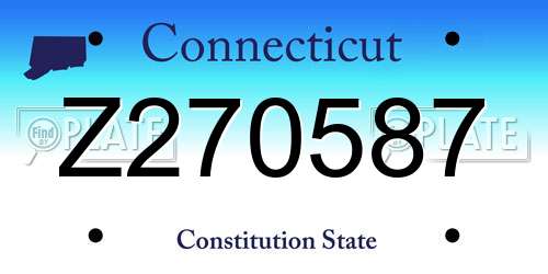 Z270587 Connecticut License Plate