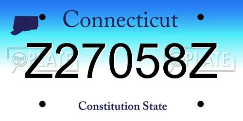 Z27058Z Connecticut License Plate