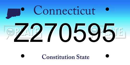 Z270595 Connecticut License Plate
