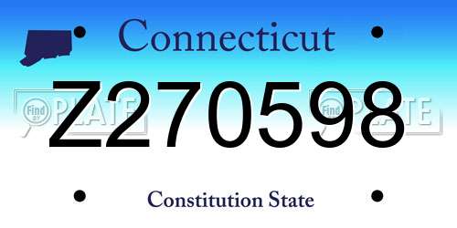 Z270598 Connecticut License Plate