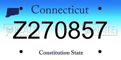 Z270857 Connecticut License Plate