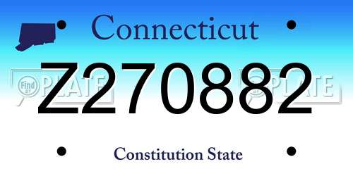 Z270882 Connecticut License Plate
