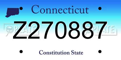 Z270887 Connecticut License Plate