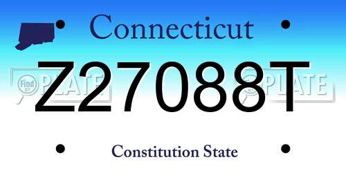 Z27088T Connecticut License Plate