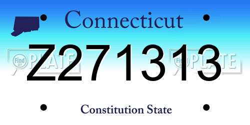 Z271313 Connecticut License Plate