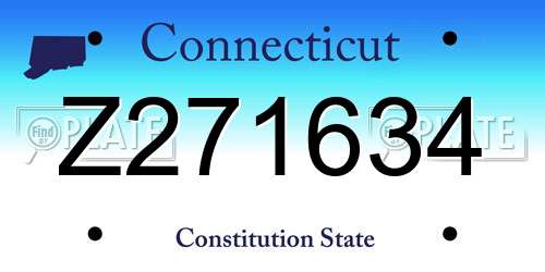 Z271634 Connecticut License Plate