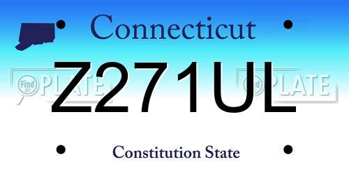 Z271UL Connecticut License Plate