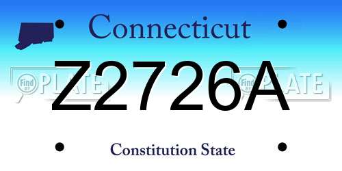 Z2726A Connecticut License Plate
