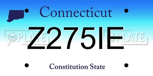 Z275IE Connecticut License Plate