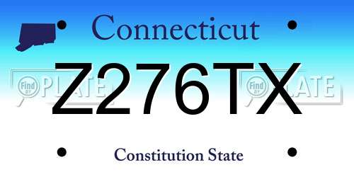Z276TX Connecticut License Plate