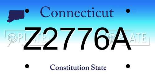 Z2776A Connecticut License Plate