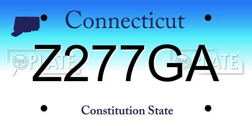 Z277GA Connecticut License Plate