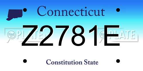 Z2781E Connecticut License Plate