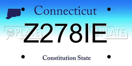 Z278IE Connecticut License Plate