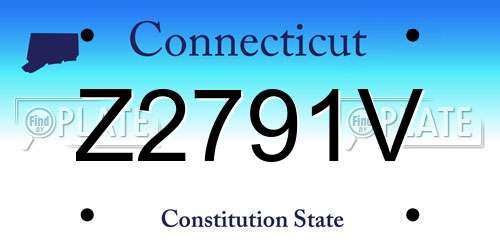 Z2791V Connecticut License Plate