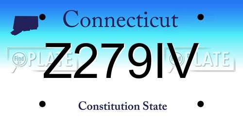 Z279IV Connecticut License Plate