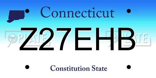 Z27EHB Connecticut License Plate