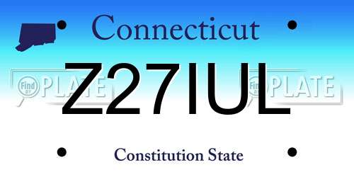 Z27IUL Connecticut License Plate