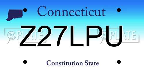 Z27LPU Connecticut License Plate