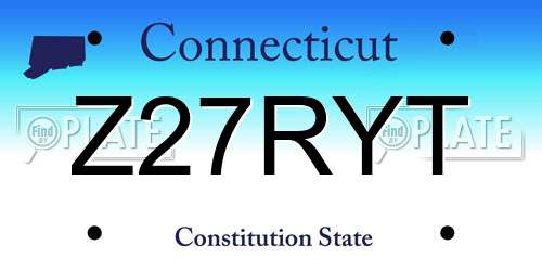 Z27RYT Connecticut License Plate