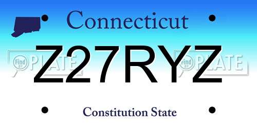 Z27RYZ Connecticut License Plate